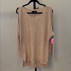 Sanctuary Beige Cold Shoulder Sweater